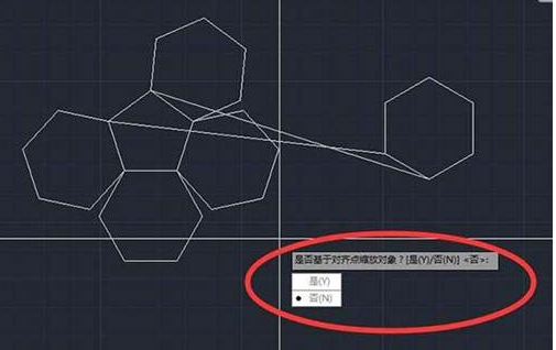 CAD如何使六邊形對(duì)齊到五邊形上？